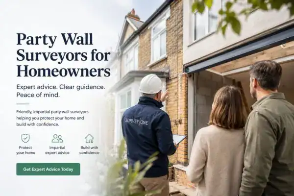 Image of couple with Party wall survey from Survey One Blackpool